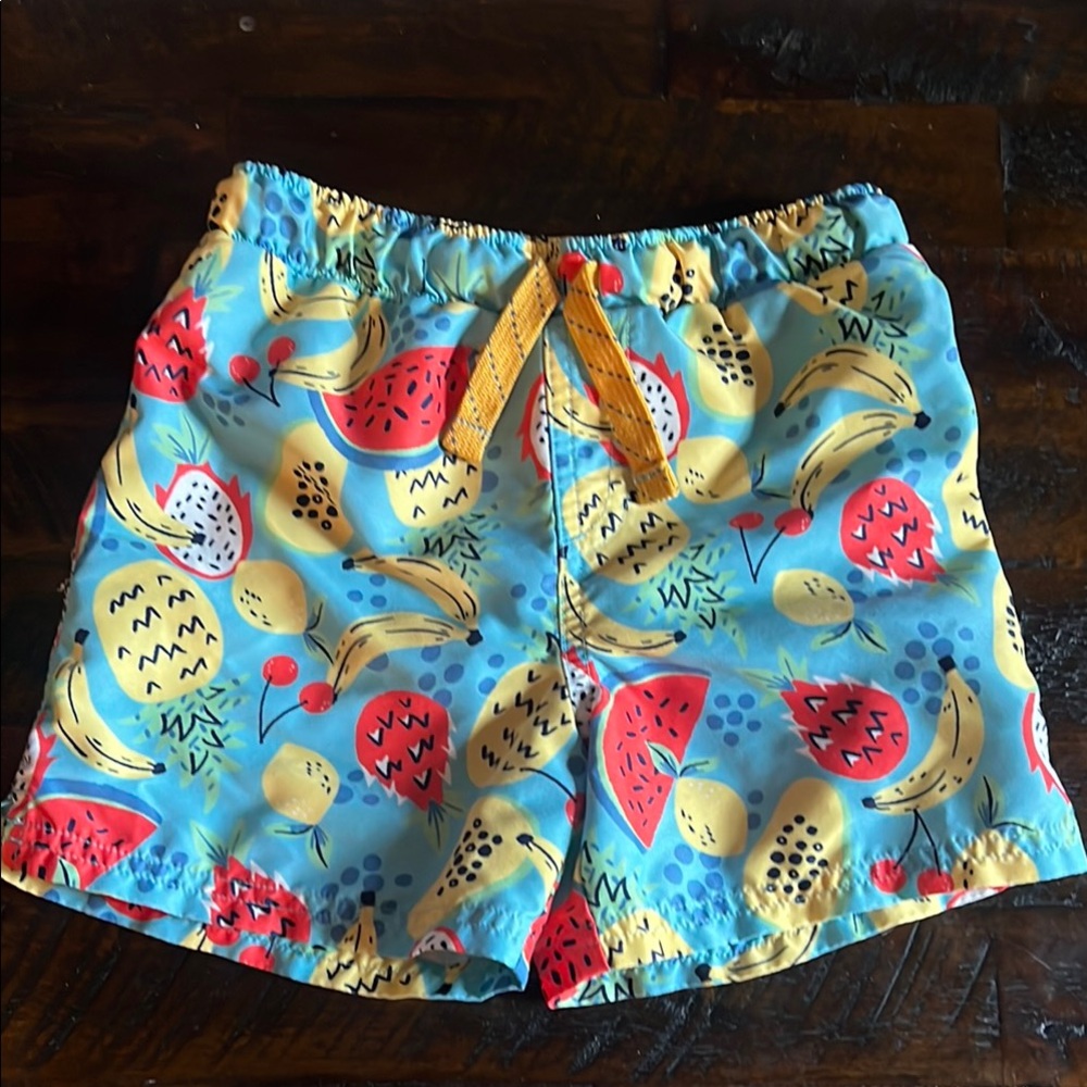 TUCKER + TATE Boys 4 Swim Trunks Colorful Fruit Print Kids Swimsuit Summer